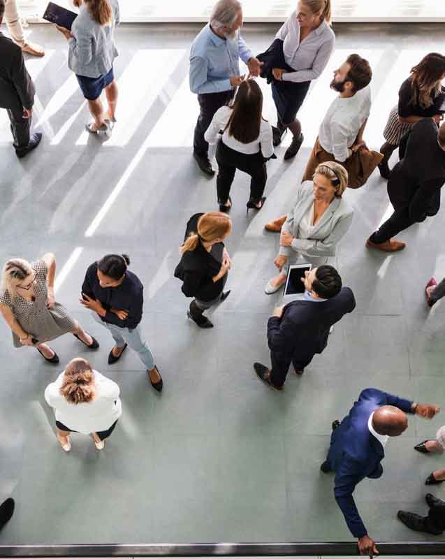 people standing in a room